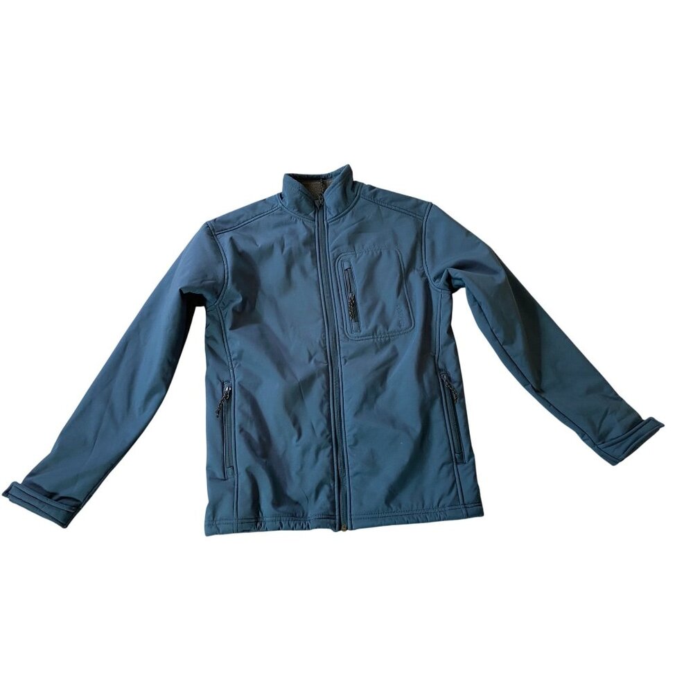 Red Head Blue Softshell Jacket Fleece Lining Zip Pockets Adjustable Cuffs Small